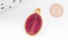 Pendentif médaille ovale Vierge Marie émaillée 17.5mm x1 AVEC DEFAUT (G8839-D)