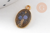 Pendentif médaille ovale Vierge Marie émaillée 17.5mm x1 AVEC DEFAUT (G8839-D)