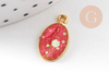 Pendentif médaille ovale Vierge Marie émaillée 17.5mm x1 AVEC DEFAUT (G8839-D)