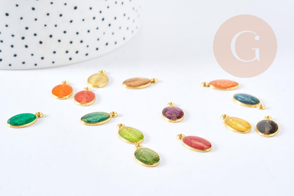 Pendentif médaille ovale Vierge Marie émaillée 17.5mm x1 AVEC DEFAUT (G8839-D)