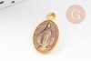 Pendentif médaille ovale Vierge Marie émaillée 17.5mm x1 AVEC DEFAUT (G8839-D)