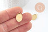Pendentif médaille ovale support cabochon acier 304 inoxydable doré IP 14x10mm, x2 (G9814)
