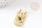 Pendentif œil protecteur laiton doré zircon 27.5mm, x1 (G5957)