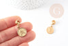 Pendentif médaille ronde Penny zamac doré 2.1cm, pendentif doré, médaillon,métal doré, x1 G0355