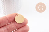 Pendentif médaille ronde acier IP 304 inoxydable doré/platine/ Or rose IP 20mm x1 (G10173)