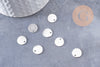 Pendentif médaille ronde acier inoxydable argenté 10mm, x10 (G3398)