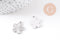Pendentif médaille ronde fleur acier 304 inoxydable platine 17.5mm, x1 (G10480)