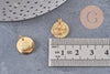 Pendentif médaille ronde lune étoile laiton doré texturé, un pendentif doré sans nickel création bijoux,12mm, x1 (G4932)