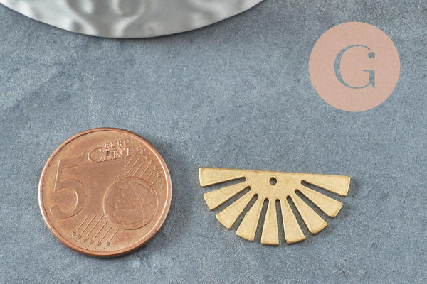 Pendentif médaille soleil laiton brut, un apprêt doré sans nickel,une médaille dorée en laiton brut,24mm, x2 (G3410)