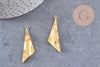 Pendentif médaille triangle martelée laiton brut 40mm, pendentif triangle couleur or création bijoux DIY, x2 (G1225)