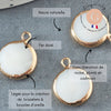 Pendentif nacre blanche naturelle fer doré 12mm, x1 (G2140)