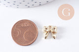Pendentif noeud papillon zamac doré 11mm, x2 (G10651)