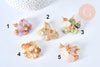 Pendentif nuggets pierres naturelles support doré 18K - 20.5-27mm, pendentif bijoux pierre naturelle, x1 (G7108)