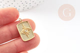 Pendentif oeil protecteur chance en laiton zircon 18K,Pendentif doré porte-bonheur,23mm x1 G4468