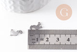 Pendentif oiseau Colombe acier 201 inoxydable argenté 12mm, x1 (G9911)