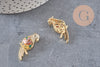 Pendentif oiseau Perroquet laiton doré 16k cristal 29mm,sans nickel,cadeau anniversaire,pendentif animal, Pendentif zircon, x1 (G6677)