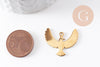 Pendentif oiseau aigle acier 304 inoxydable doré 18K 25.5mm, x1 (G9942)