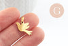 Pendentif oiseau colombe acier 304 inoxydable doré PVD 16.5mm, x1 (G9577)