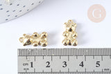 Pendentif ourson zamac doré 17.5x9.5mm, pendentif jouet, bijou d'enfance, x1 (G7890)
