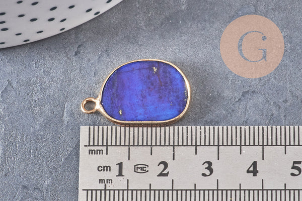 Pendentif oval lapis lazulis, Pendentif bijou pierre naturelle, pendentif pierre naturelle,lapis lazulis naturel,25mm, x1 (G3788)
