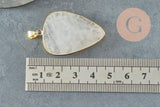 Pendentif ovale Quartz,Pendentif pour bijoux, pendentif pierre, pierre naturelle, quartz naturel,Quartz blanc,création bijoux,40mm, x1 G1288