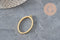 Oval stainless steel 304 IP gold-plated open back pendant 35mm, x1 (G11251)