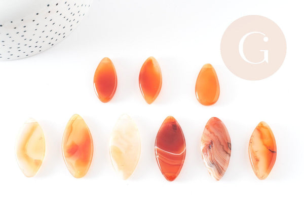 Pendentif ovale cornaline,Pendentif bijoux,pendentif pierre, pierre naturelle, cornaline naturelle, 28-42mm, x1 (G4376)