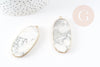Pendentif ovale howlite blanche, fournitures créatives,pendentif bijoux, pendentif pierre, howlite naturelle, 52mm, x1 G2101
