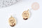 Pendentif ovale mauvais œil laiton doré 18K 17mm, pendentif laiton doré chance, x1 G8867