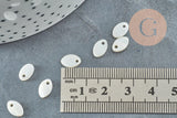 Pendentif ovale nacre blanche naturelle,perle ovale, coquillage blanc,8mm,x20 (G4152)