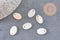 Pendentif ovale nacre blanche naturelle,perle ovale,nacre naturelle,coquillage blanc,création bijoux,15mm, X10 (G0390)