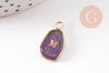 Pendentif ovale pierre naturelle Initiale 20mm, x1 (G10945)