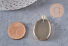 Pendentif ovale quartz fumé naturel 28mm, x1 (G1137)
