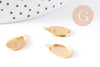 Pendentif ovale support cabochon 14x10mm acier 304 inoxydable doré IP, x2 (G10293)
