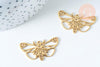 Pendentif papillon acier 201 inoxydable doré 18mm, création bijoux acier, x1 (G6386)