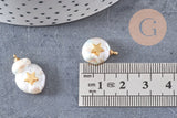 Pendentif perle naturelle Keshi étoile dorée,porte bonheur,perle eau douce,création bijou,perle naturelle blanche,17-27mm, x1 (G1954)