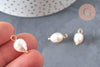 Pendentif perle naturelle laiton doré 18K - 16.5-17mm,perle eau douce bijou,perle naturelle blanche, x1 G6965