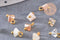 Pendentif perle triangle doré carats cristal beige 8mm,pendentif cristal, pendentif doré cristal, x10 (G6239)