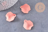 Pendentif pétale feuille fer rose corail 26,5mm,Perle pétale fleur, x1 (G7083)