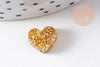 Pendentif petit coeurs acrylique 10mm, x5 (G10208)