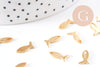 Pendentif petite poisson acier 201 inoxydable doré 11.5mm, x5 (G10222)