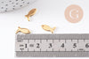 Pendentif petite poisson acier 201 inoxydable doré 11.5mm, x5 (G10222)