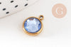 Pendentif pierre acier 304 inoxydable doré 12mm, x1 (G10745)