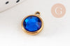 Pendentif pierre acier 304 inoxydable doré 12mm, x1 (G10745)