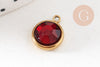 Pendentif pierre acier 304 inoxydable doré 12mm, x1 (G10745)