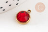 Pendentif pierre acier 304 inoxydable doré 12mm, x1 (G10745)
