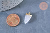 Pendentif pointe cristal de roche facettée fer doré 21mm, pendentif bijou pierre naturelle, x1 G7410