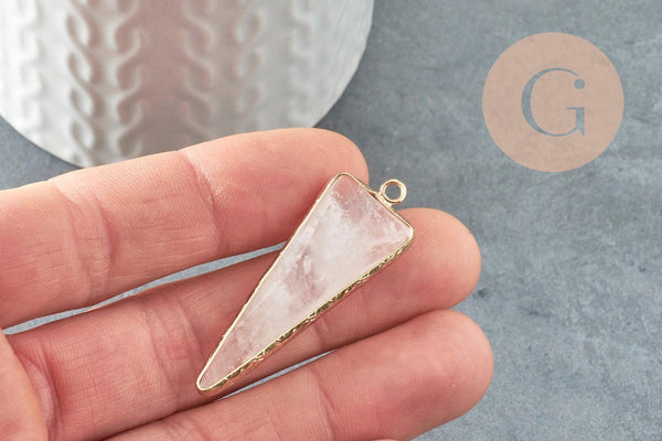 Pendentif pointe cristal transparent,fourniture créative,pendentif bijoux, pendentif pierre,cristal naturel, pendentif cristal,46mm, x1 G0150