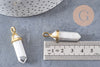 Pendentif pointe howlite blanche, pendentif bijoux, pendentif pierre, howlite naturelle, pendentif howlite,40mm, x1 G1691