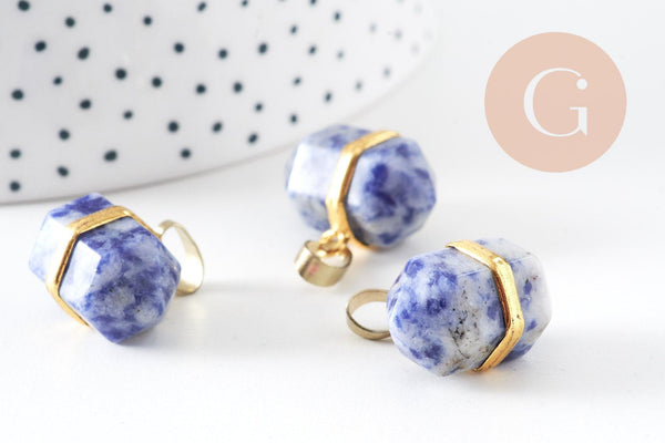 Pendentif pointe sodalite bleue,fourniture créative,pendentif bijoux, fabrication bijoux, pendentif pierre,sodalite naturelle,22mm, x1 (G1145)